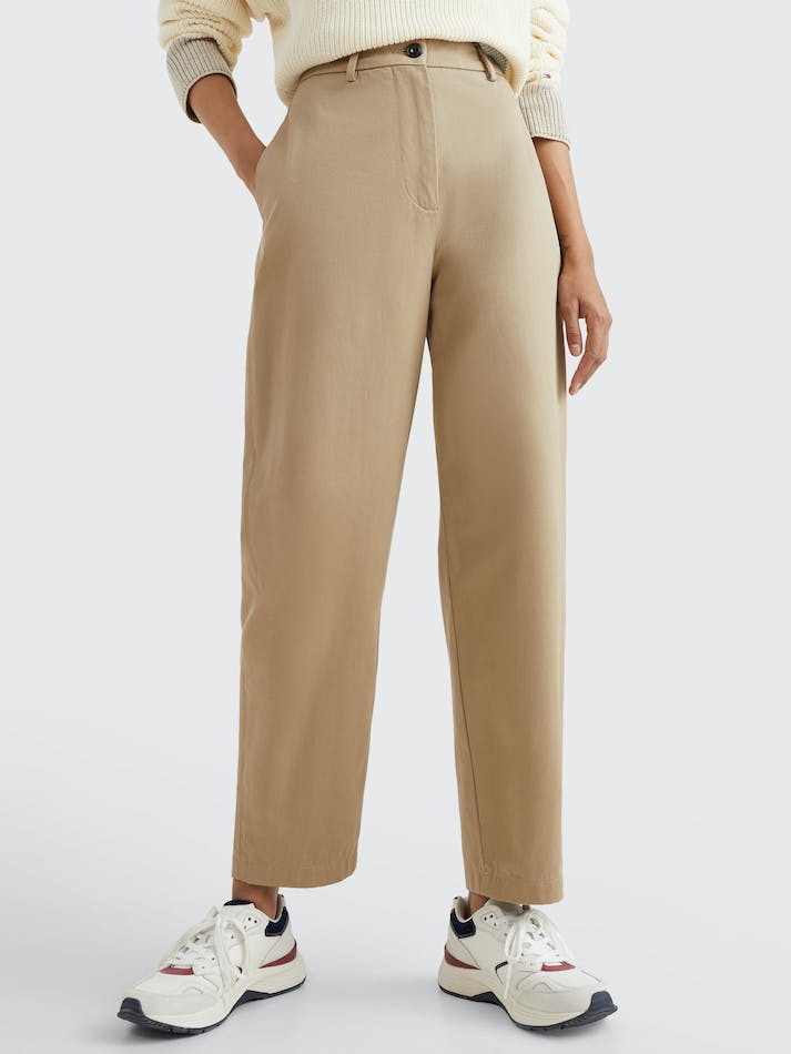 Tommy Hilfiger Relaxed Fit Balloon Women's Chino Pants Beige | XI1qadNEQRZC