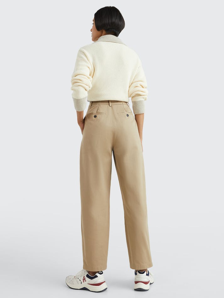 Tommy Hilfiger Relaxed Fit Balloon Women's Chino Pants Beige | XI1qadNEQRZC