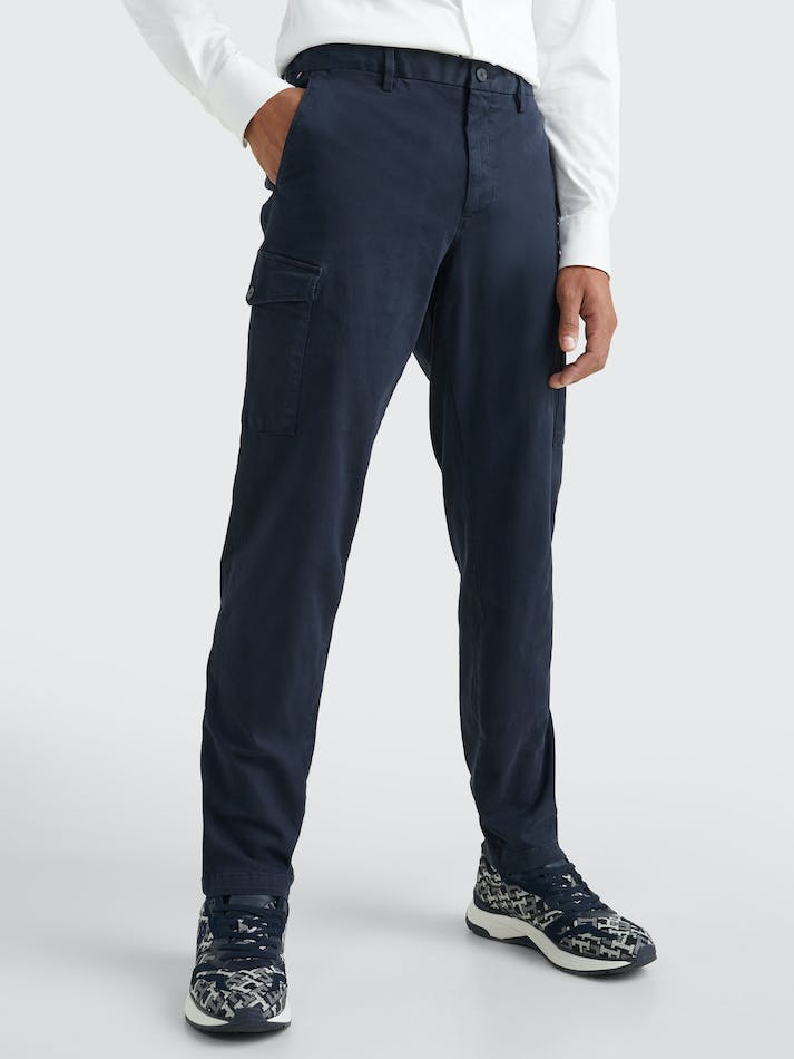 Tommy Hilfiger Relaxed Fit Cargo Men's Trousers Blue | 8libJqzL7esX