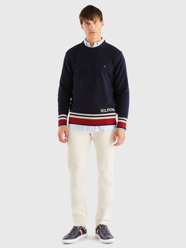 Tommy Hilfiger Relaxed Fit Crew Neck Men's Jumpers Blue | jSt2ap5pUGeM