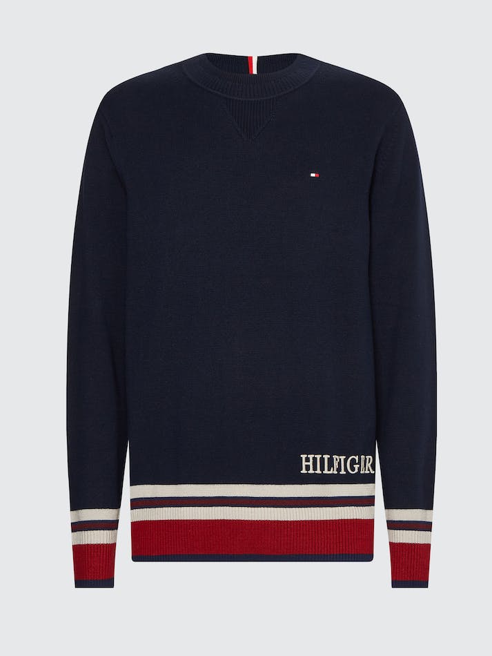 Tommy Hilfiger Relaxed Fit Crew Neck Men's Jumpers Blue | jSt2ap5pUGeM