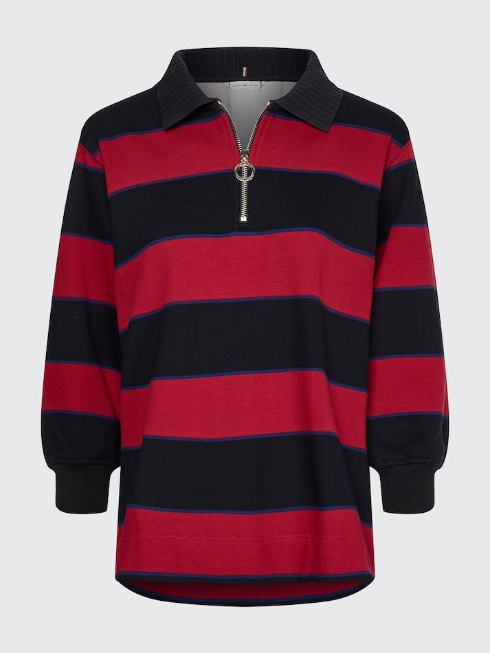 Tommy Hilfiger Relaxed Fit Rugby Women's Tops Stripes / Royal | FKkUwz78IQjo