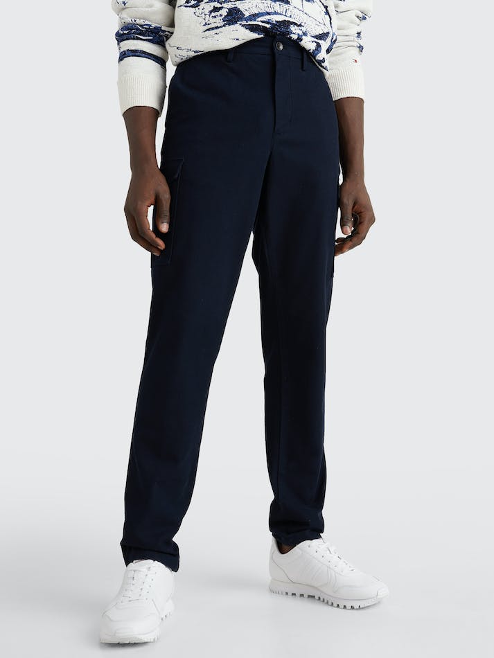 Tommy Hilfiger Relaxed Fit TH Flex Cargo Men's Trousers Blue | PLlisAw0ZuAa