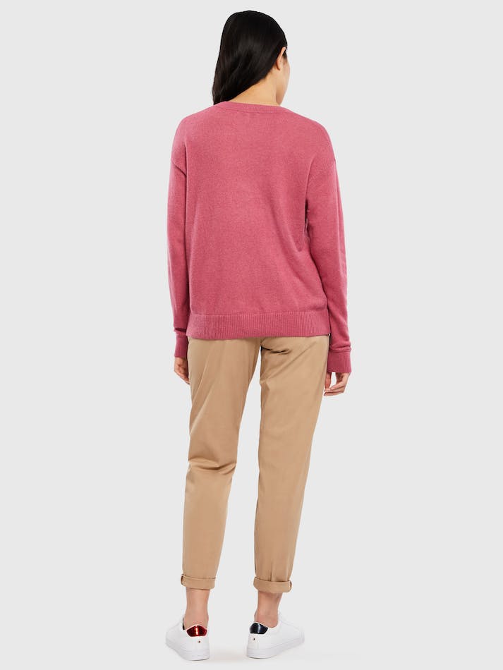 Tommy Hilfiger Relaxed Fit Wool Women's Jumpers Rose Red | 26UvbHaxRuwC