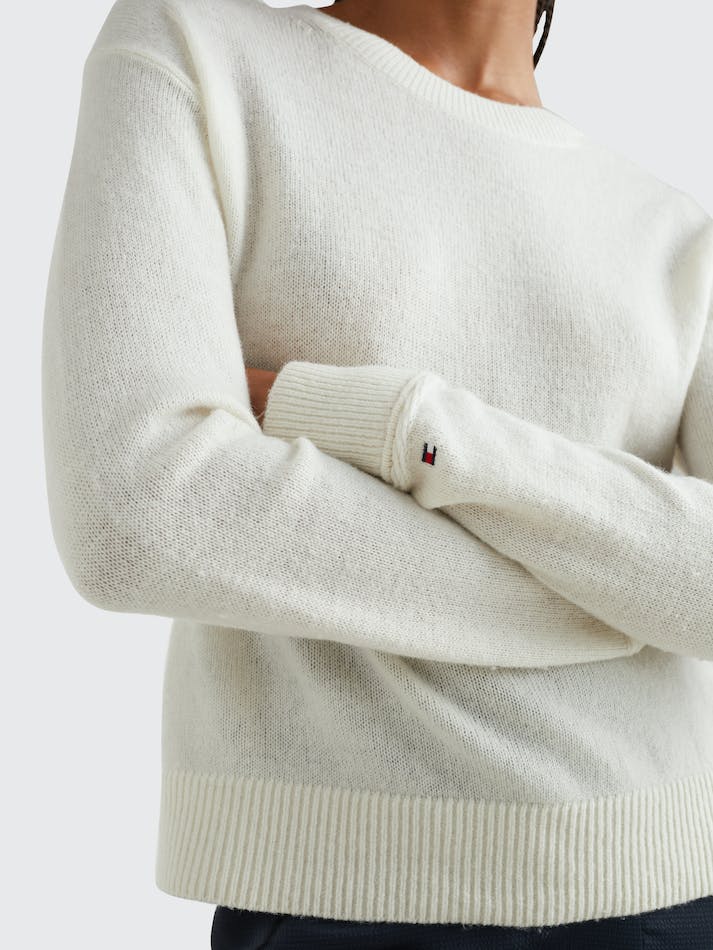 Tommy Hilfiger Relaxed Fit Wool Women's Jumpers White | sAzPQhecNBNa