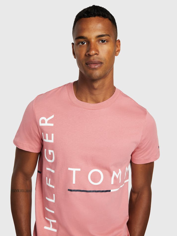 Tommy Hilfiger Repeat Hilfiger Men's T Shirts Pink | yI5qVfjECWnP