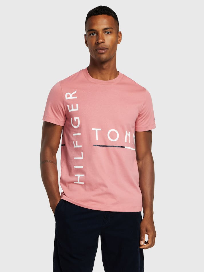 Tommy Hilfiger Repeat Hilfiger Men\'s T Shirts Pink | yI5qVfjECWnP