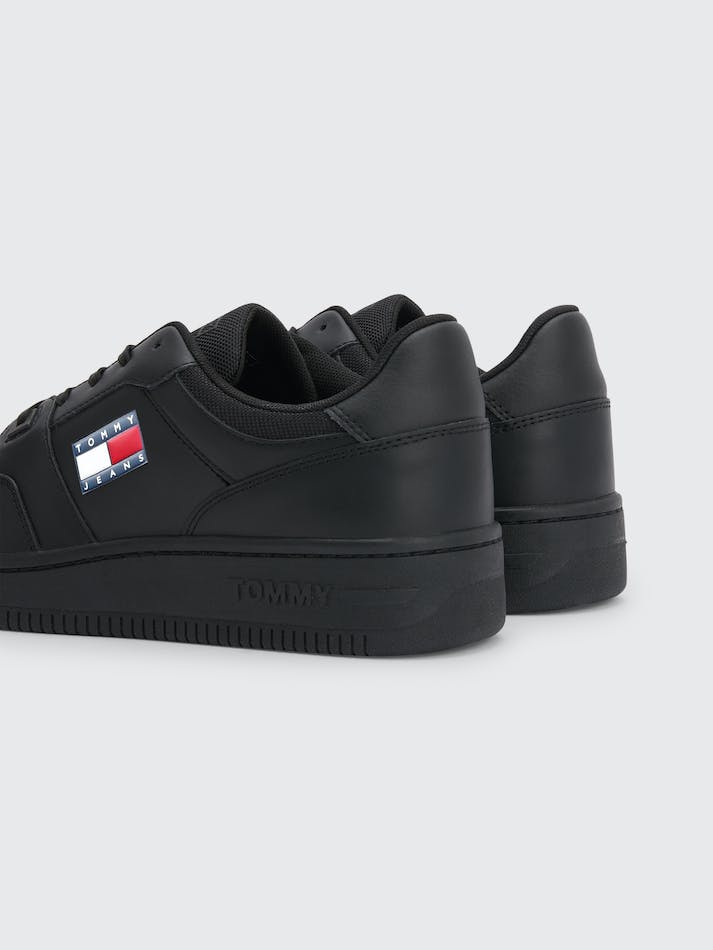 Tommy Hilfiger Retro Leather Basket Men's Sneakers Black | LXMAHUPYPWOH