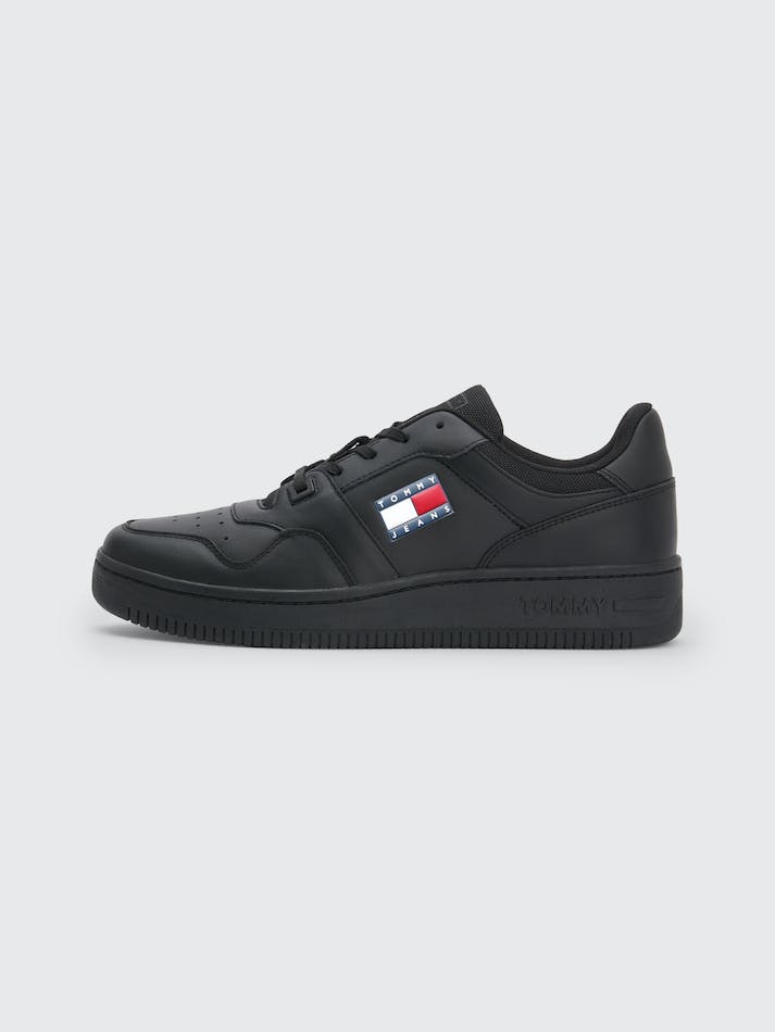 Tommy Hilfiger Retro Leather Basket Men's Sneakers Black | LXMAHUPYPWOH