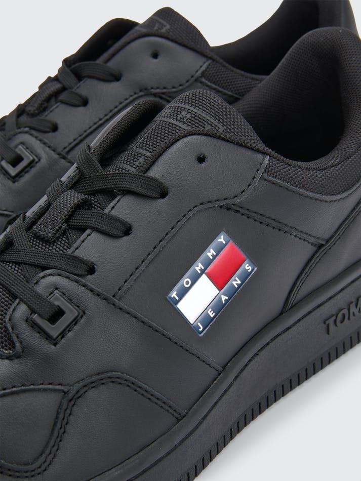 Tommy Hilfiger Retro Leather Basket Men's Sneakers Black | LXMAHUPYPWOH