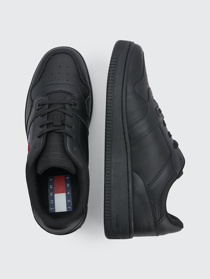 Tommy Hilfiger Retro Leather Basket Men's Sneakers Black | LXMAHUPYPWOH