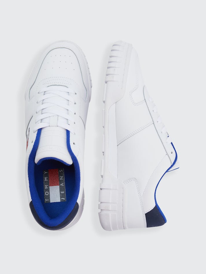 Tommy Hilfiger Retro Leather Cupsole Men's Sneakers White | lftDY5yYXfge