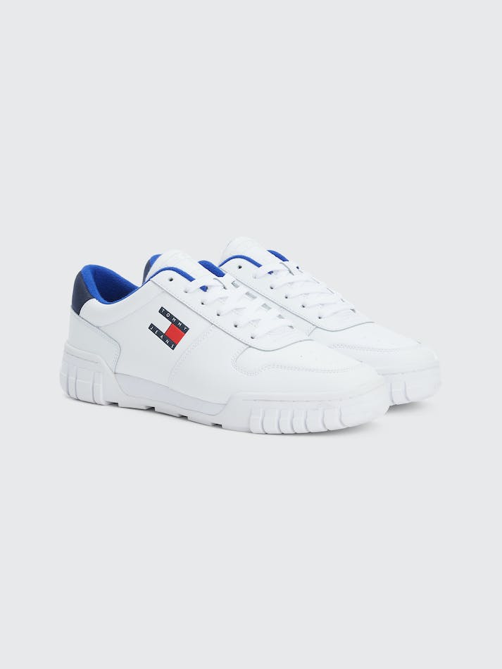 Tommy Hilfiger Retro Leather Cupsole Men\'s Sneakers White | lftDY5yYXfge