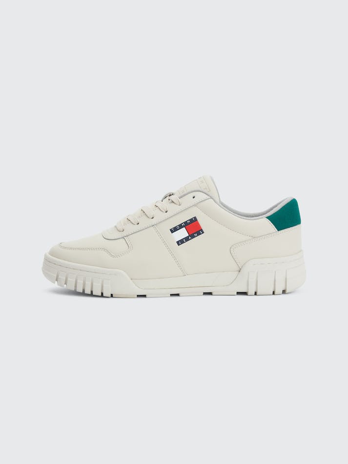 Tommy Hilfiger Retro Leather Cupsole Men's Sneakers Beige | otSAg37P6Upm