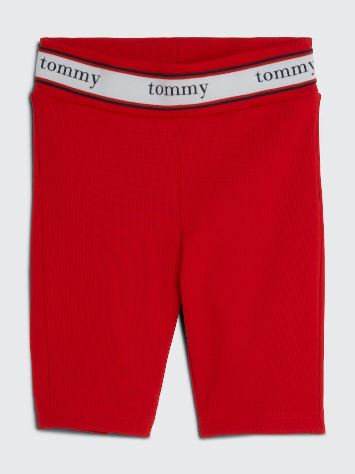 Tommy Jeans Ribbed Jersey Cycle Women's Shorts Deep Red | gQoNj3TcXPeo