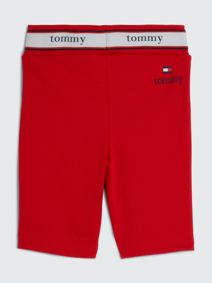 Tommy Jeans Ribbed Jersey Cycle Women's Shorts Deep Red | gQoNj3TcXPeo