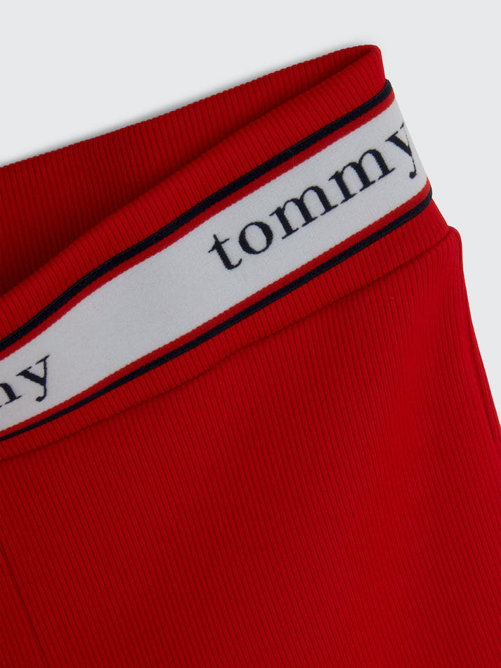 Tommy Jeans Ribbed Jersey Cycle Women's Shorts Deep Red | gQoNj3TcXPeo