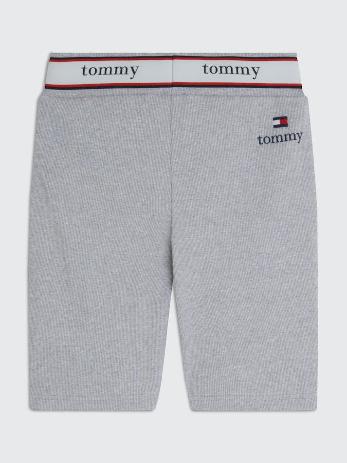 Tommy Jeans Ribbed Logo Waistband Cycle Women's Shorts Light Grey | LRguqvjF1Rss