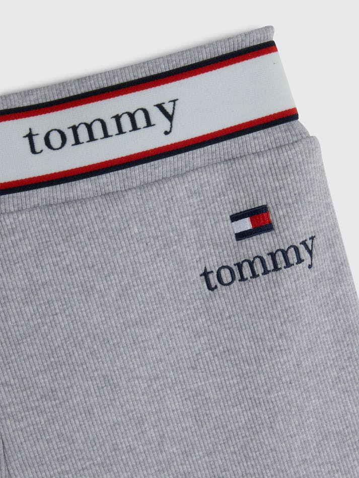 Tommy Jeans Ribbed Logo Waistband Cycle Women's Shorts Light Grey | LRguqvjF1Rss