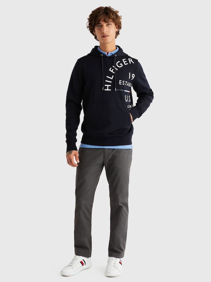 Tommy Hilfiger Roundall Established Men's Hoodie Blue | y6wgLu6bEK0D