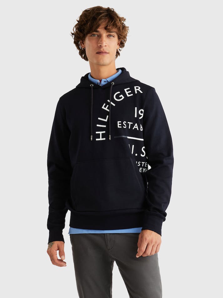 Tommy Hilfiger Roundall Established Men\'s Hoodie Blue | y6wgLu6bEK0D