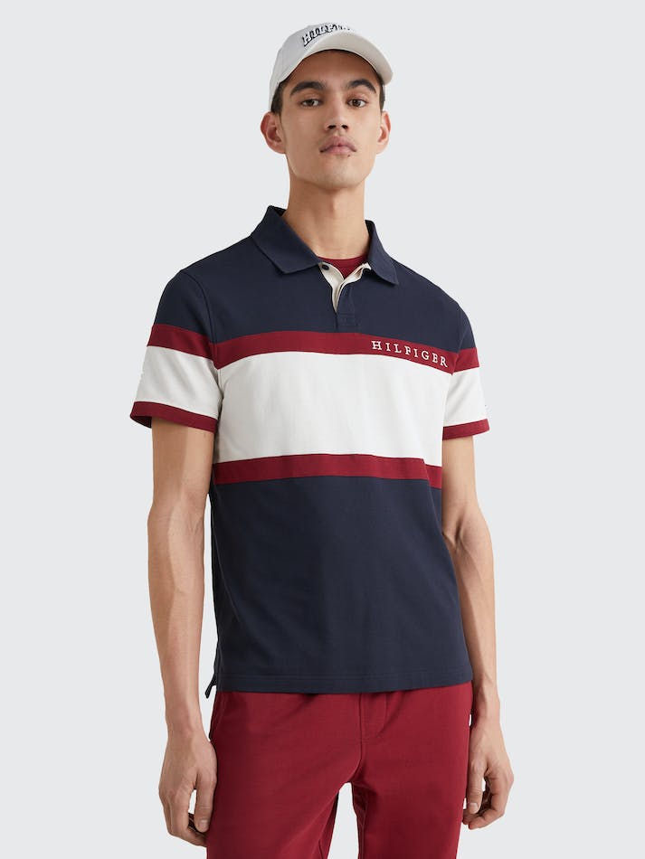 Tommy Hilfiger Rugby Stripe Men's Polo Shirts Blue / Multicolor | EcLWncaxgavT