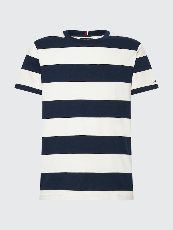 Tommy Hilfiger Rugby Stripe Men's T Shirts Blue / White | ZagtFbyhhcVy