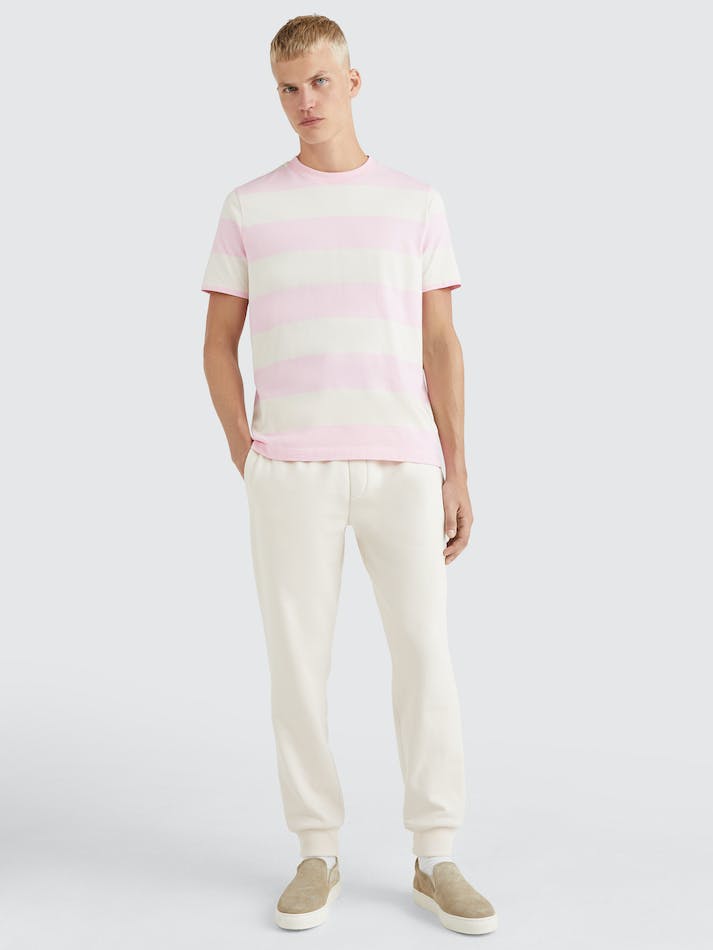 Tommy Hilfiger Rugby Stripe Men\'s T Shirts Pink / White | iehycp89Olxb