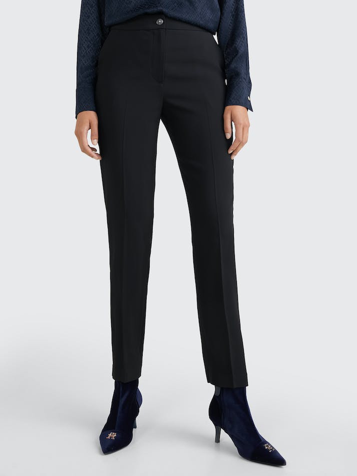 Tommy Hilfiger Satin Slim Fit Women's Trousers Black | mqp3xR0ewRcd