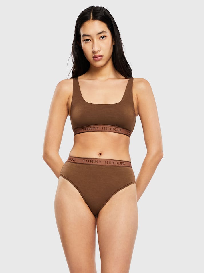 Tommy Hilfiger Scoop Neck Unlined Women's Lingerie Brown | 9TIWB8VYfmK9