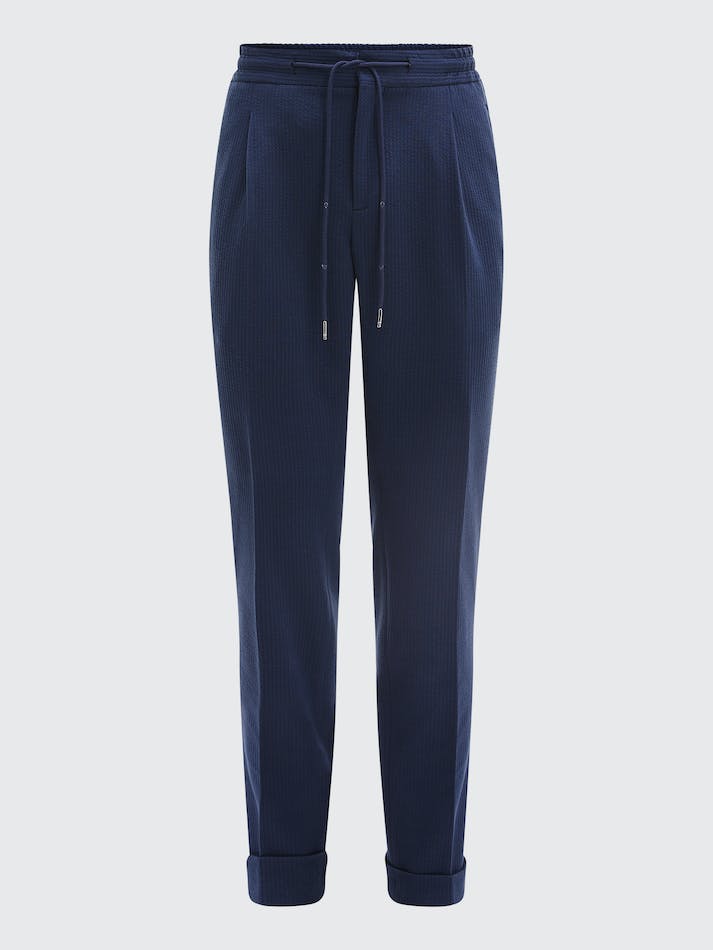 Tommy Hilfiger Seersucker Drawstring Men's Trousers Blue | eA6N00yCvi2W