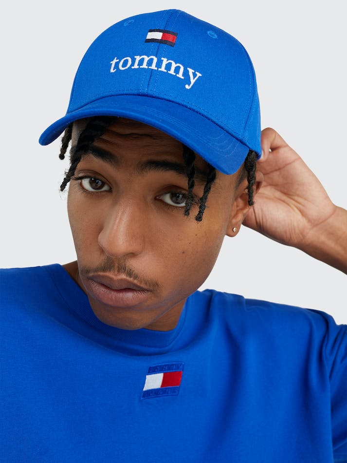 Tommy Jeans Serif Logo Baseball Unisex Caps Deep Blue | bEVxmJFKRWjl