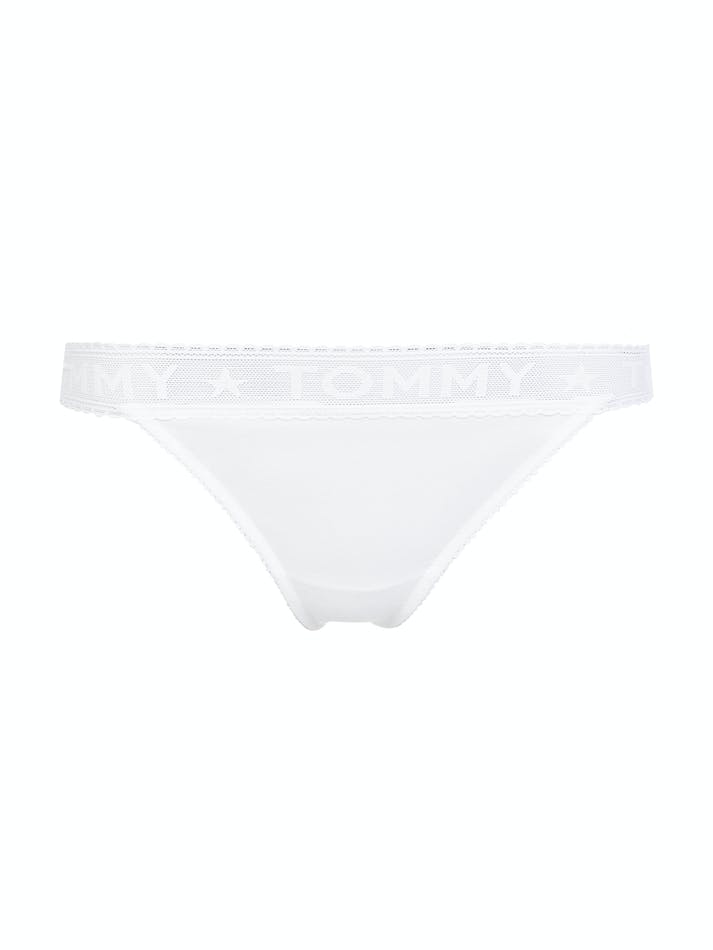 Tommy Hilfiger Sheer Logo Waistband Women's Underwear White | F8NPIRRR04Br