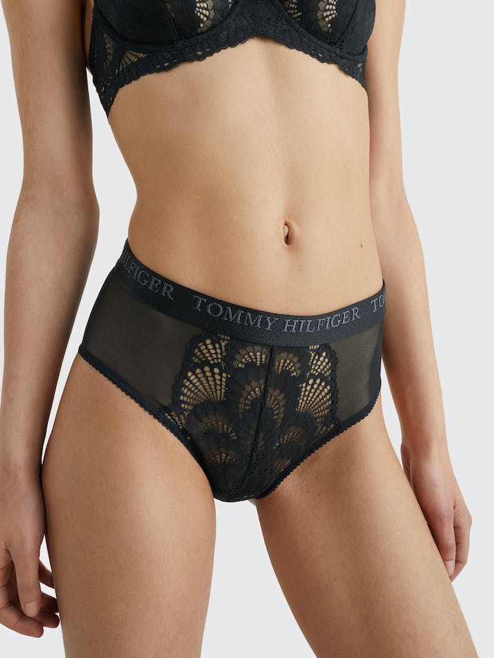 Tommy Hilfiger Shell Lace High Waist Women\'s Underwear Black | 0ywRspa0heCg