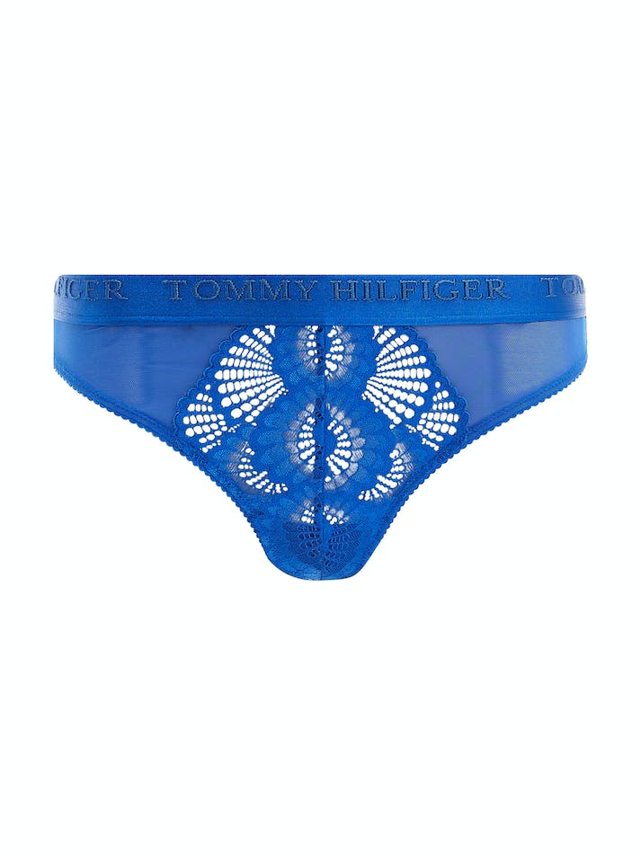 Tommy Hilfiger Shell Lace Logo Waistband Women's Underwear Blue | SEXpZ2093PXO