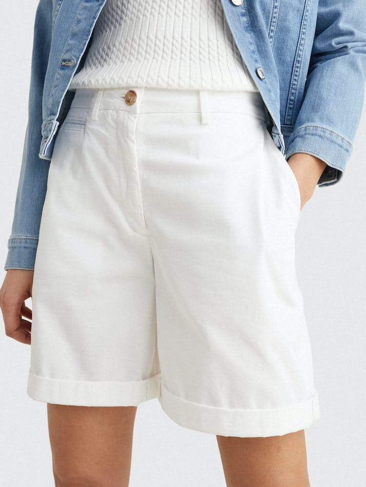 Tommy Hilfiger Signature Belt Chino Women\'s Shorts White | nyKSeGS5YTrO