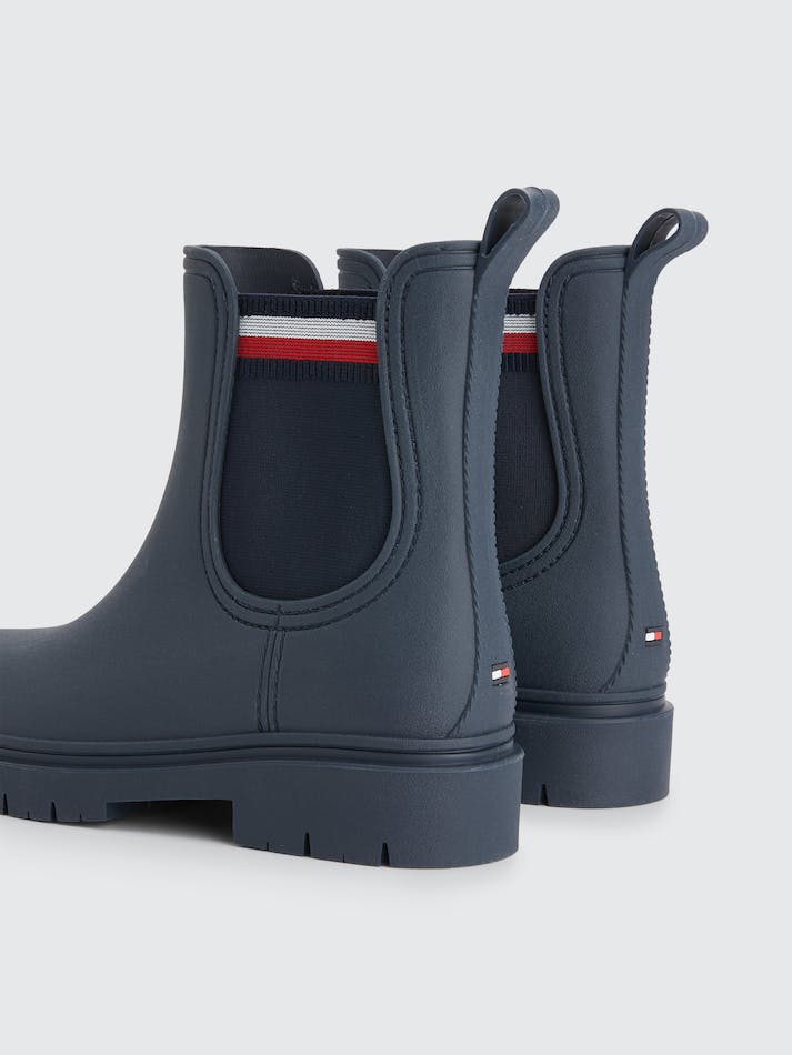 Tommy Hilfiger Signature Cleat Ankle Rain Women's Boots Blue | Kai3cVEwoN0t