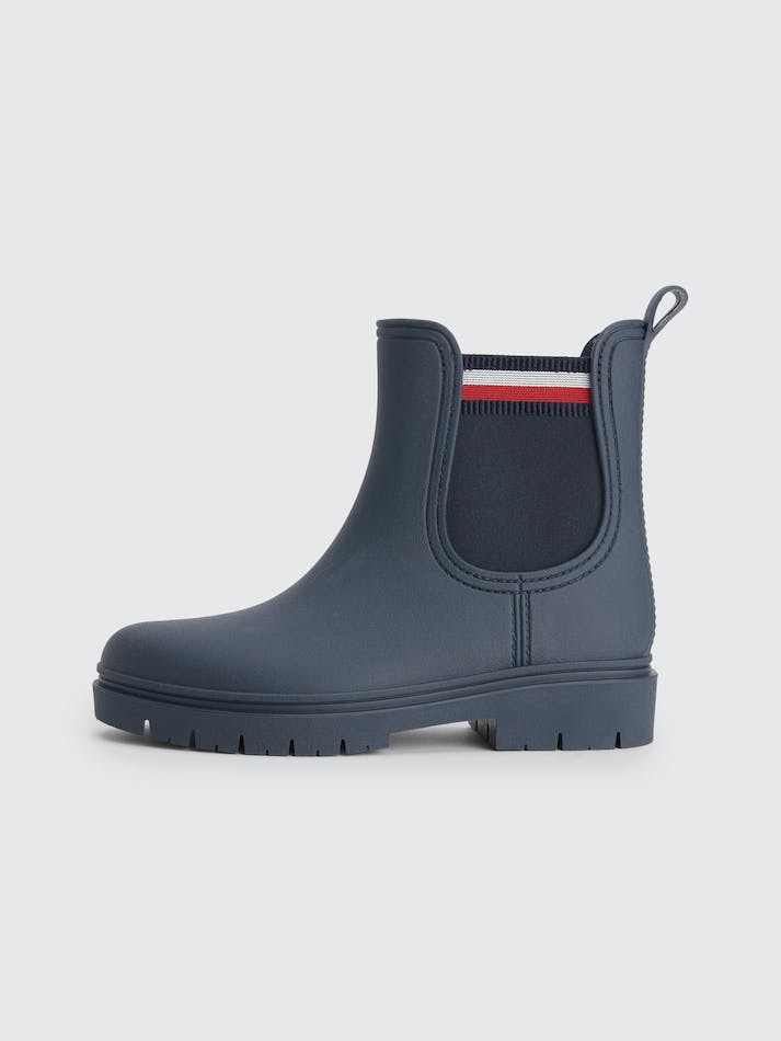 Tommy Hilfiger Signature Cleat Ankle Rain Women's Boots Blue | Kai3cVEwoN0t