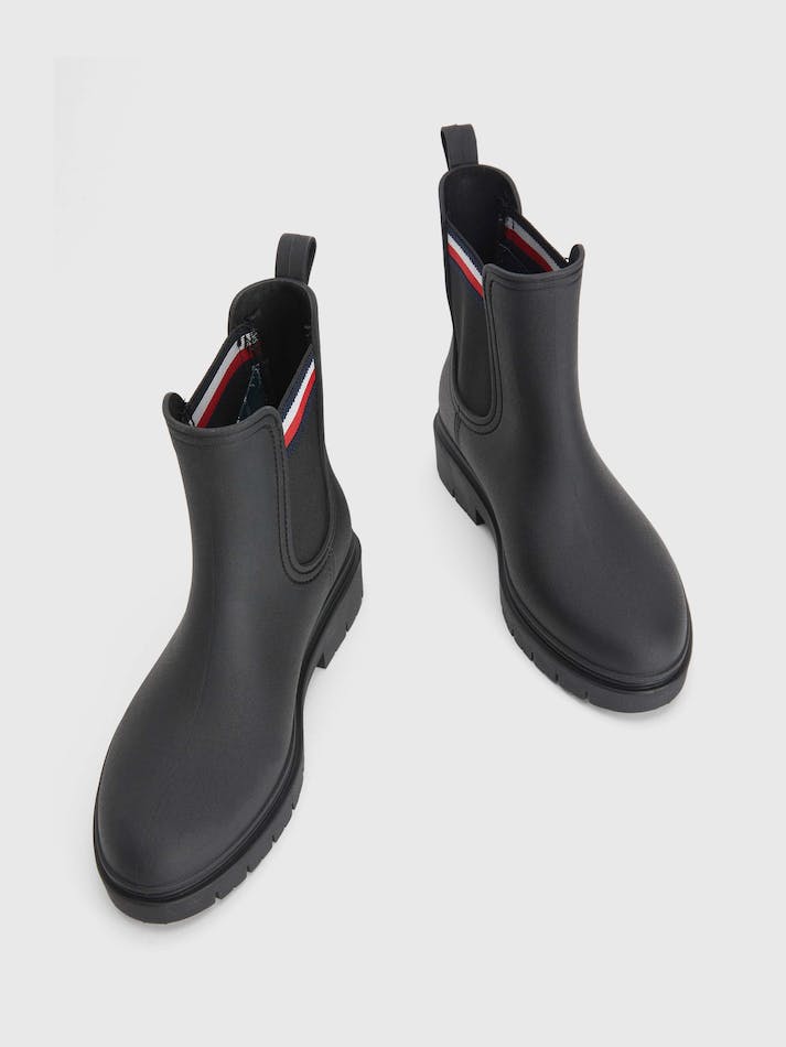 Tommy Hilfiger Signature Cleat Ankle Rain Women's Boots Black | bOSwVg1qLunw