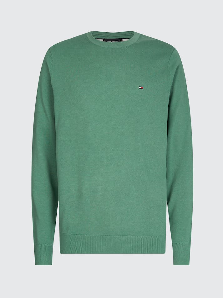 Tommy Hilfiger Signature Crew Neck Men's Sweater Green | AaMrSpLJwpZD