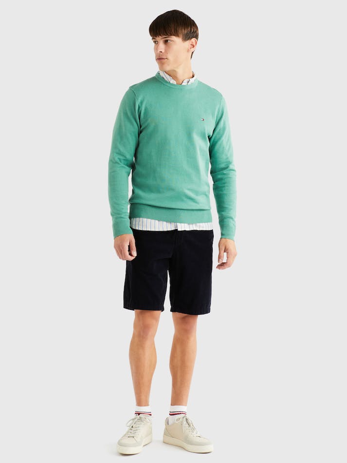 Tommy Hilfiger Signature Crew Neck Men's Sweater Green | AaMrSpLJwpZD