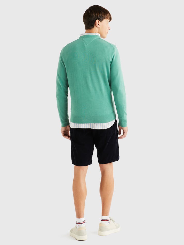 Tommy Hilfiger Signature Crew Neck Men's Sweater Green | AaMrSpLJwpZD