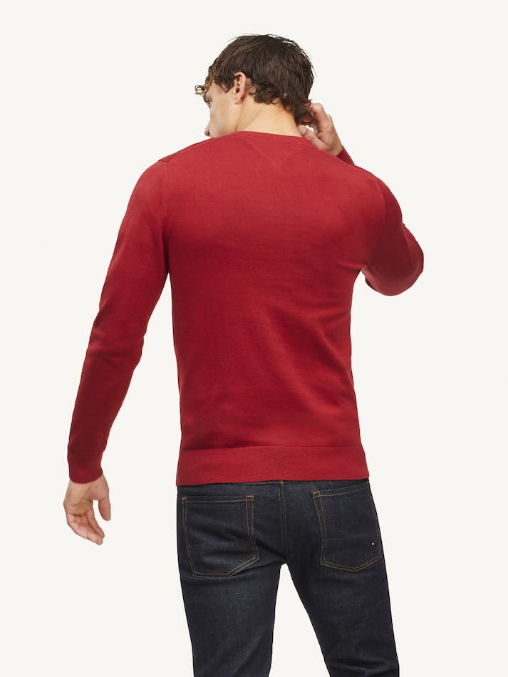 Tommy Hilfiger Signature Crew Neck Men's Sweater Red | YUriZvMCSbpZ