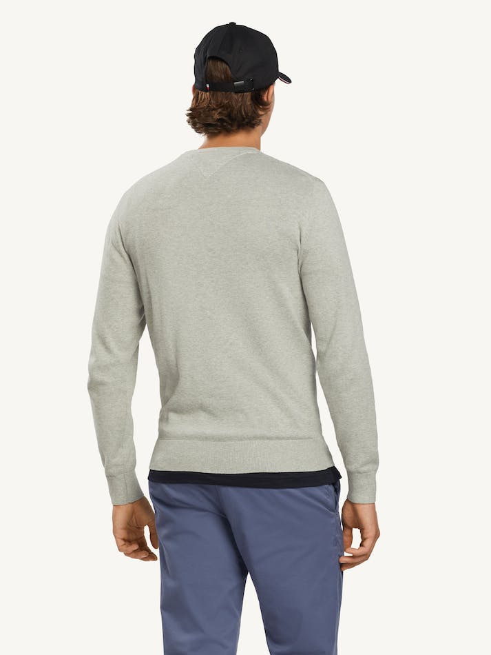 Tommy Hilfiger Signature Crew Neck Men's Sweater Light Grey | h3Aj1u7Ts1Dd