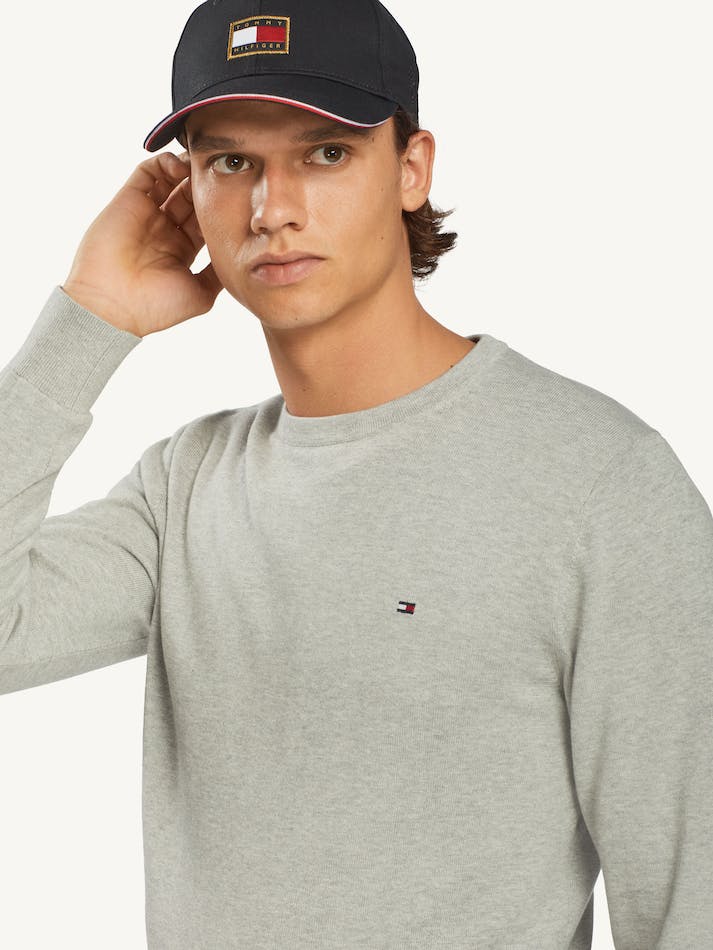 Tommy Hilfiger Signature Crew Neck Men's Sweater Light Grey | h3Aj1u7Ts1Dd