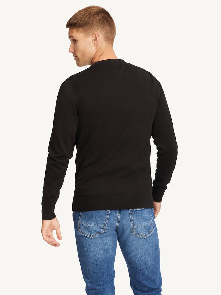 Tommy Hilfiger Signature Crew Neck Men's Sweater Black | m5y5Gze8zCEo