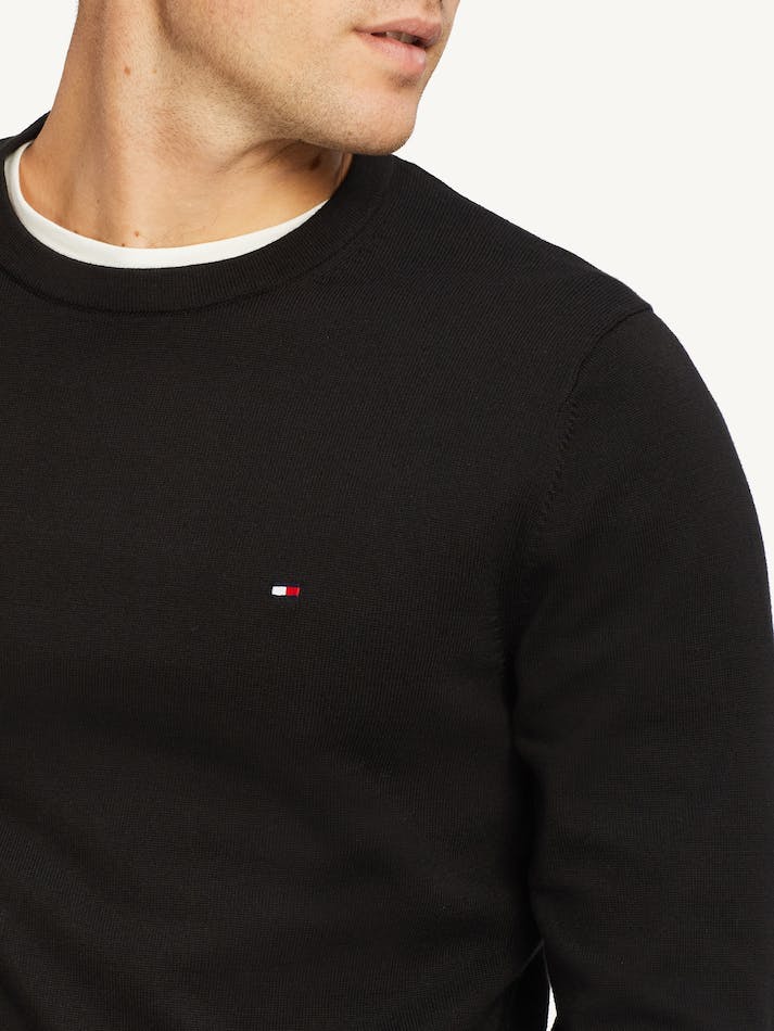 Tommy Hilfiger Signature Crew Neck Men's Sweater Black | m5y5Gze8zCEo