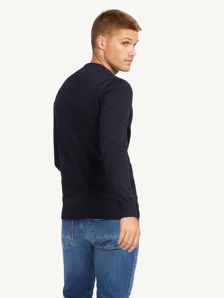 Tommy Hilfiger Signature Crew Neck Men's Sweater Blue | qwavkc4RFiHd