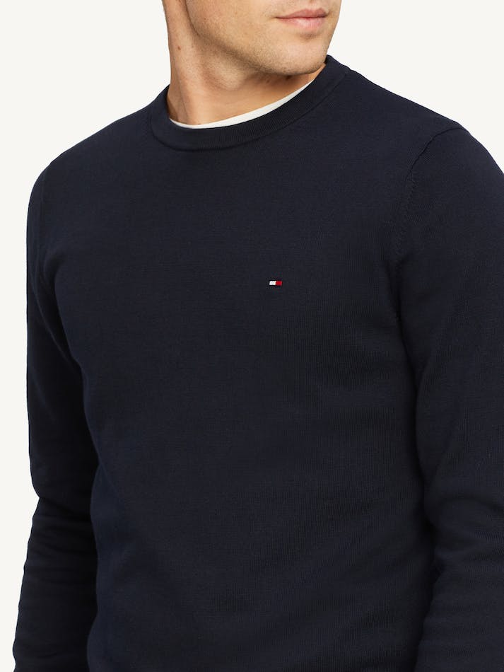 Tommy Hilfiger Signature Crew Neck Men's Sweater Blue | qwavkc4RFiHd