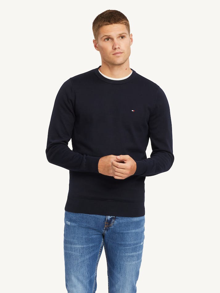 Tommy Hilfiger Signature Crew Neck Men\'s Sweater Blue | qwavkc4RFiHd